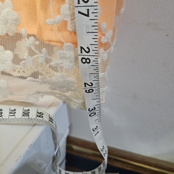 Just Taylor Orange And Cream Lace Overlay Dress! - Picture 6 of 6
